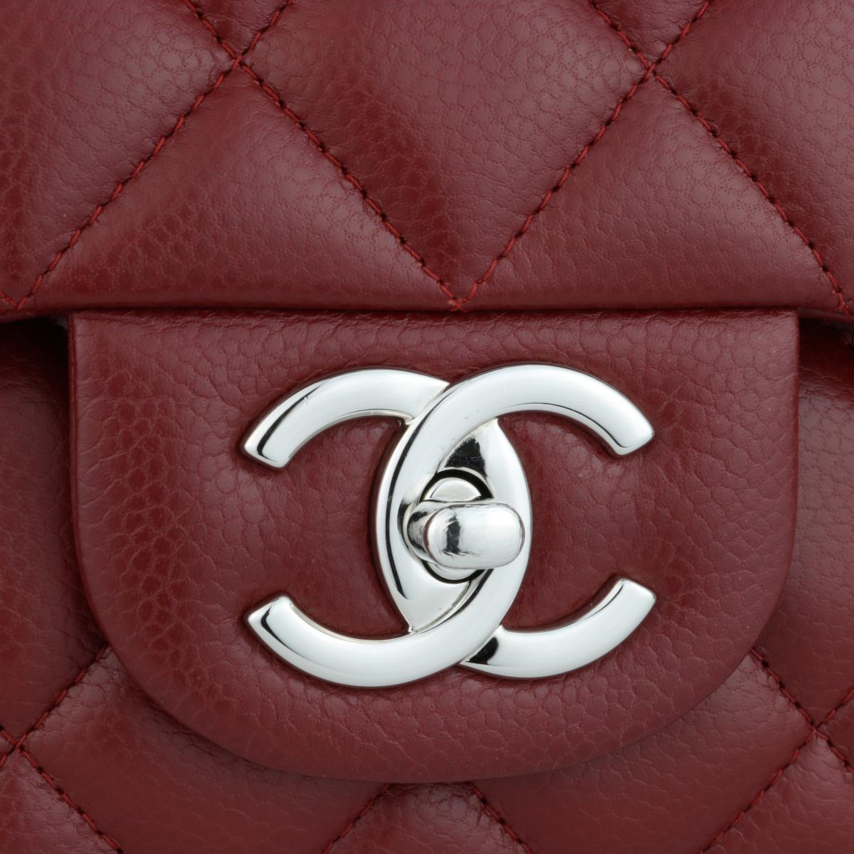 chanel dark red bag