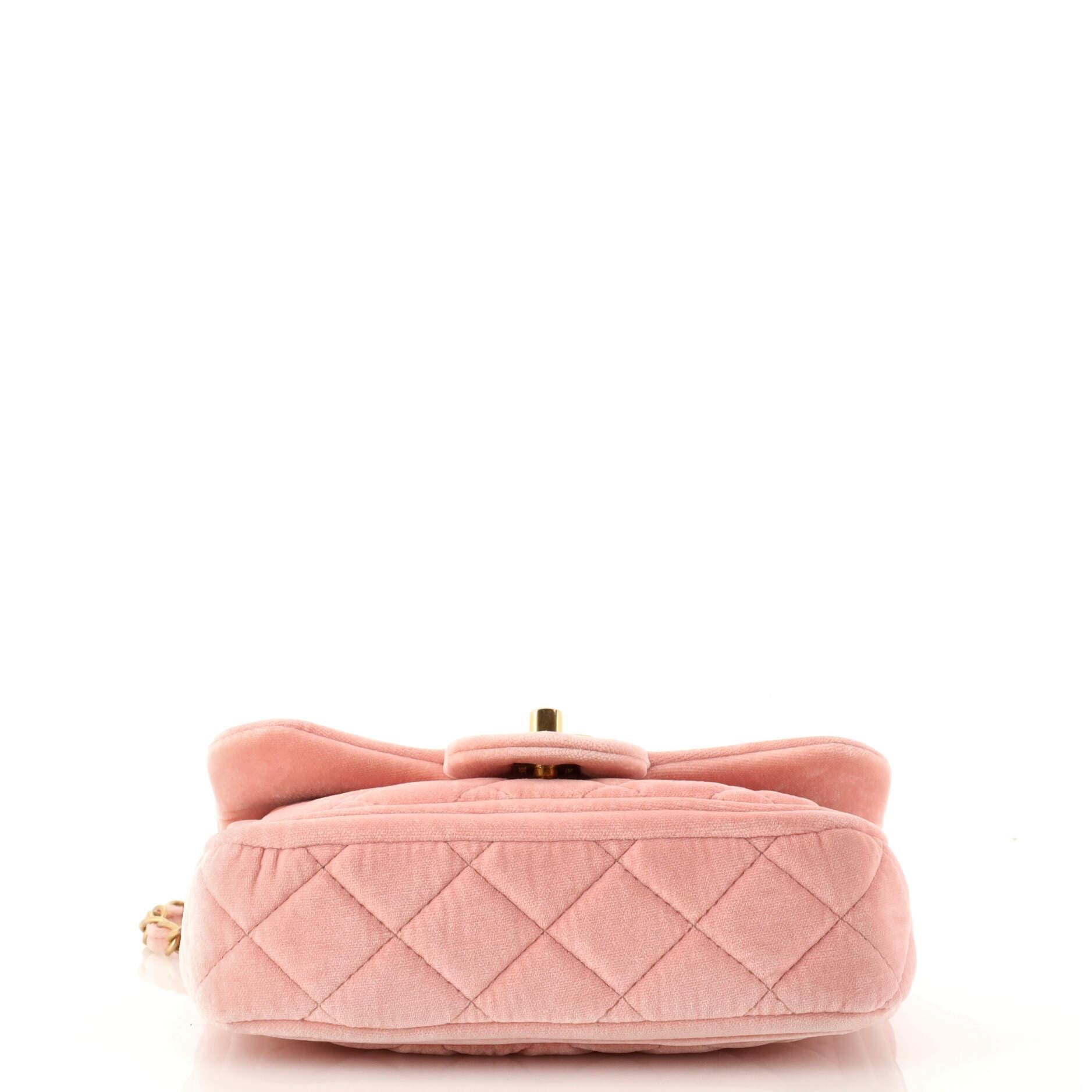 Women's Chanel Double Frame Flap Quilted Velvet Mini