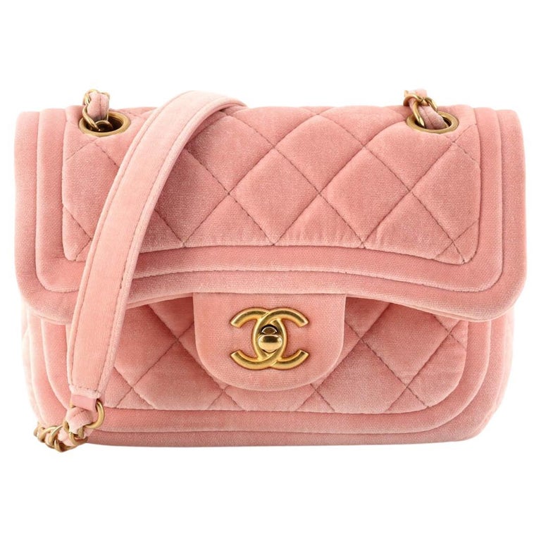 Chanel Double Frame Flap Quilted Velvet Mini at 1stDibs