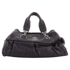 Chanel Double Handle Satchel Bag Quilted Calfskin