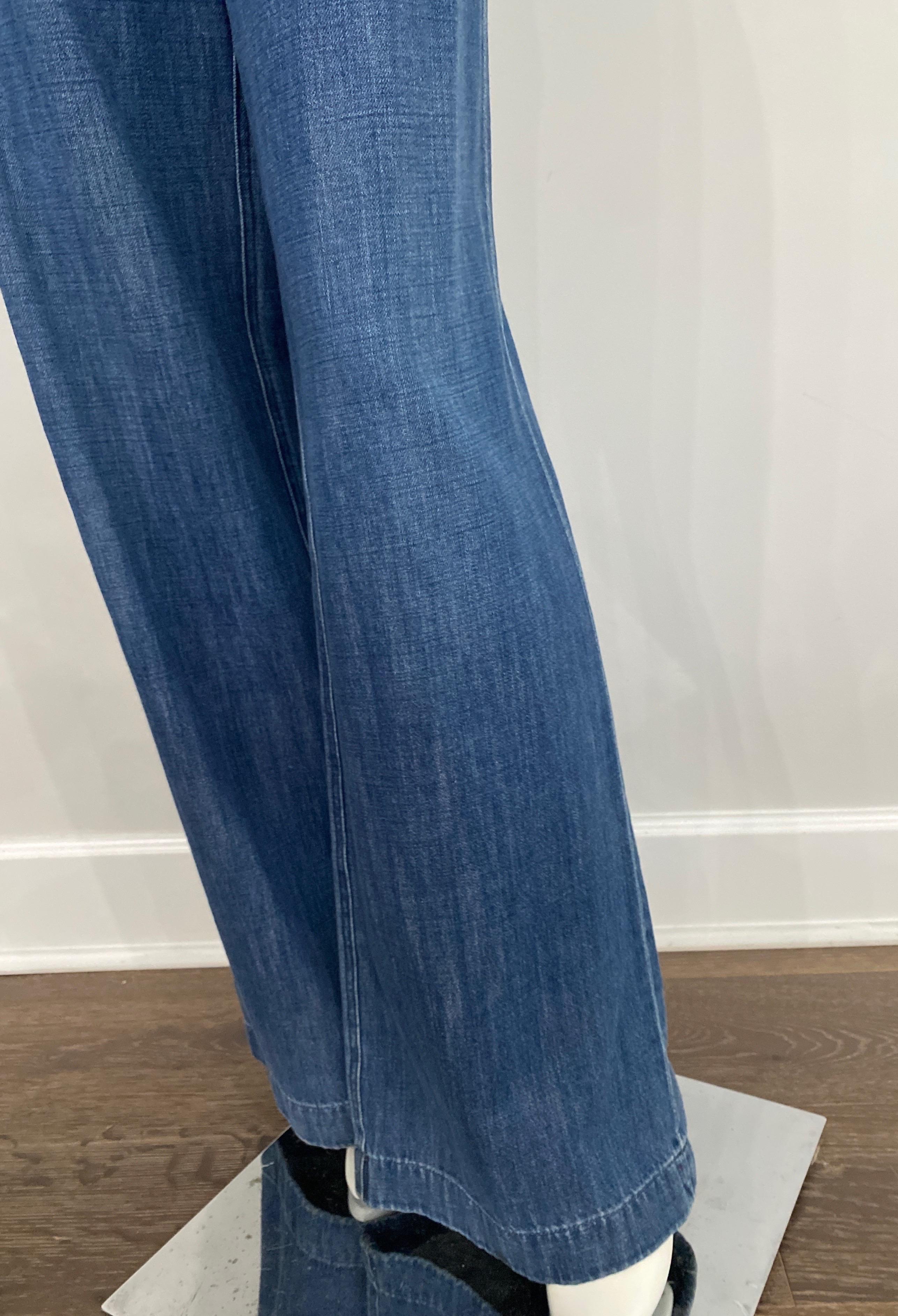 Chanel Double Pleated Flare Cotton Denim Pant-Size 42-2008P  NWT 10