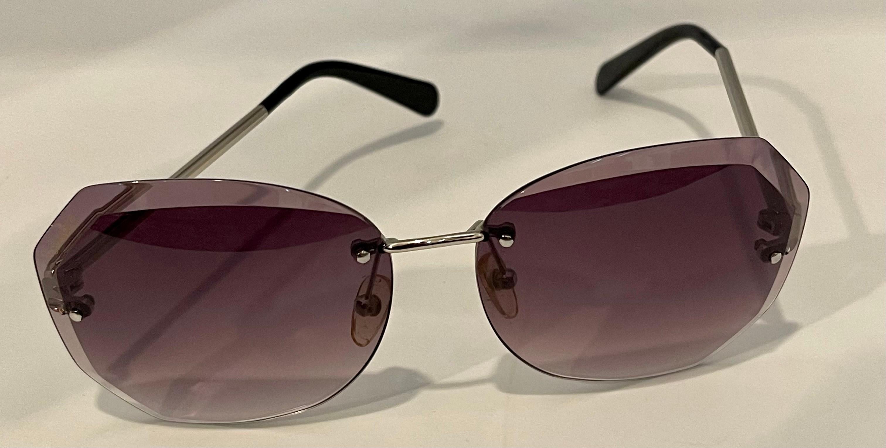 Women's Chanel Double shade  Brown/Purple Women Sunglasses, Preloved Excellent