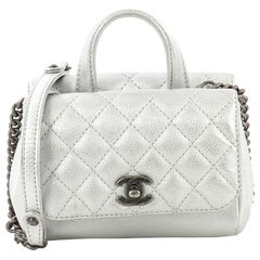 Chanel Double Side Flap Crossbody Bag Quilted Grained Calfskin Mini