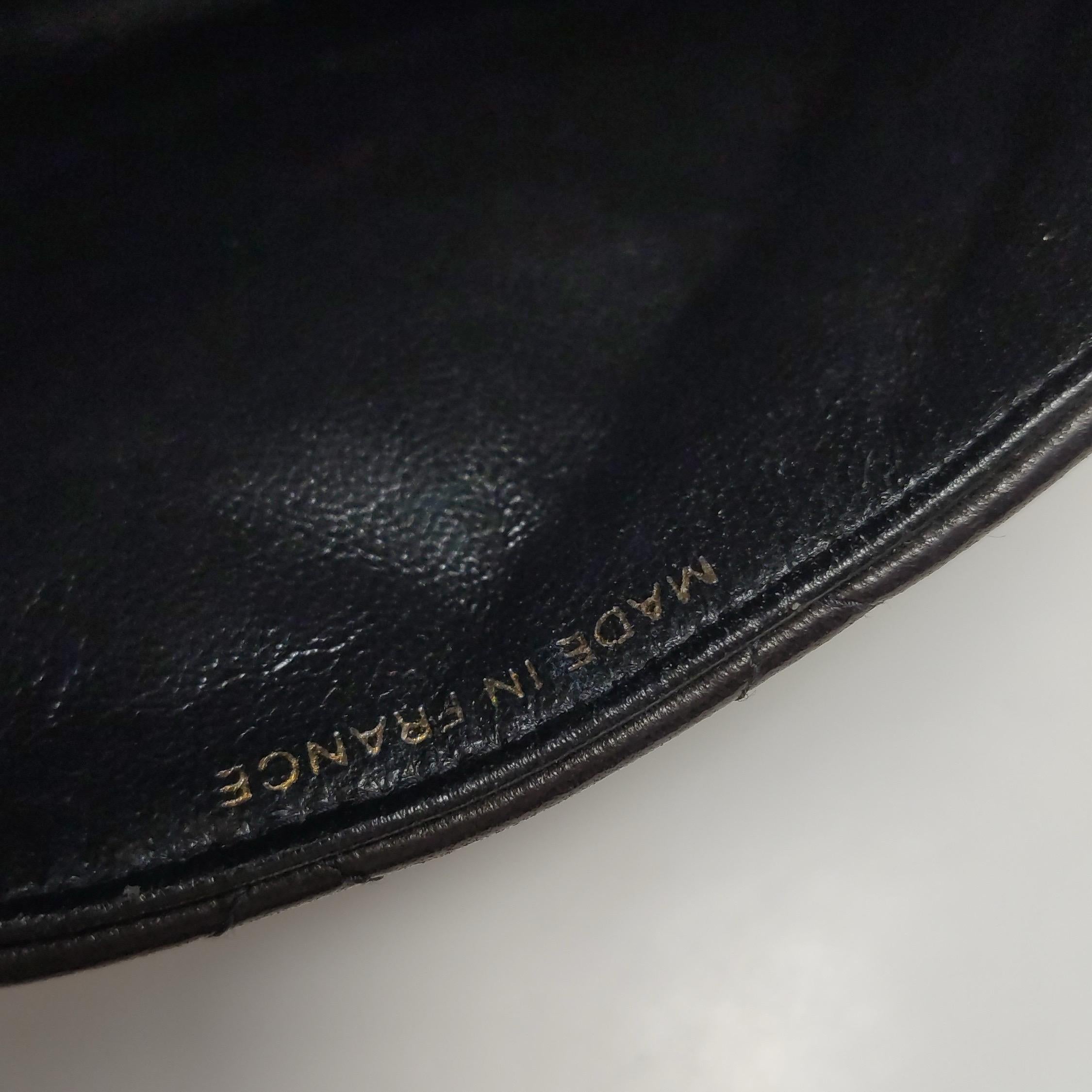 Chanel Double Sided Flap Black Lambskin Leather 24k Gold Hardware, 1996-1997 For Sale 9