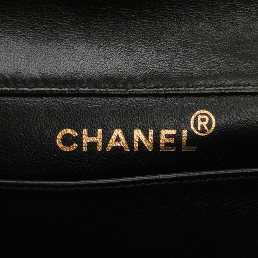 Chanel Double Sided Flap Black Lambskin Leather 24k Gold Hardware, 1996-1997 For Sale 4