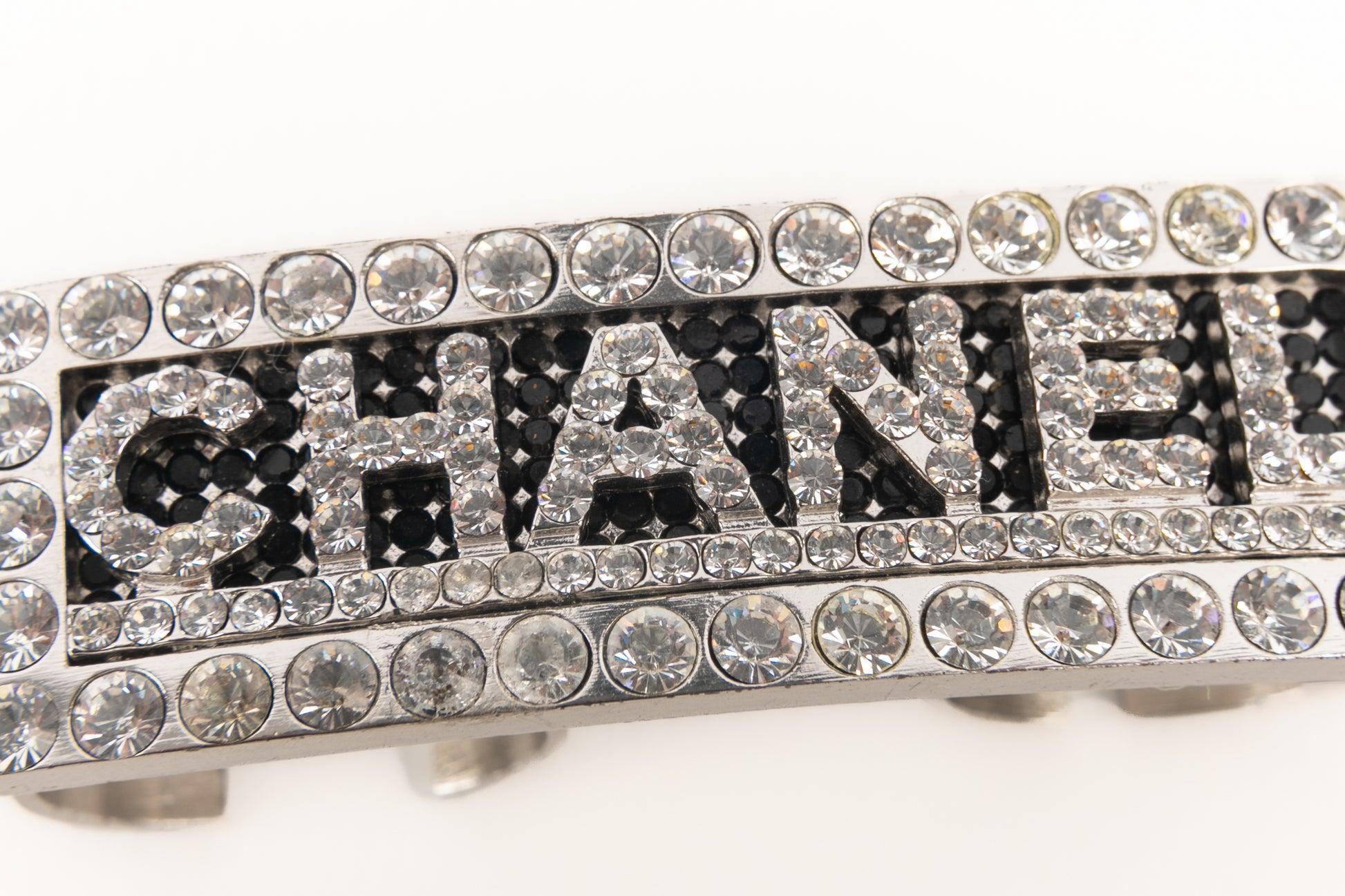 Chanel Doppelsilberner Metallring Damen im Angebot