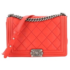 Chanel Double Stitch Boy Flap Bag Quilted Calfskin New Medium