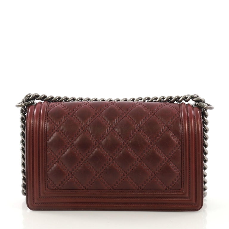 Chanel Double Stitch Boy Flap Bag Quilted Calfskin Old Medium at 1stDibs