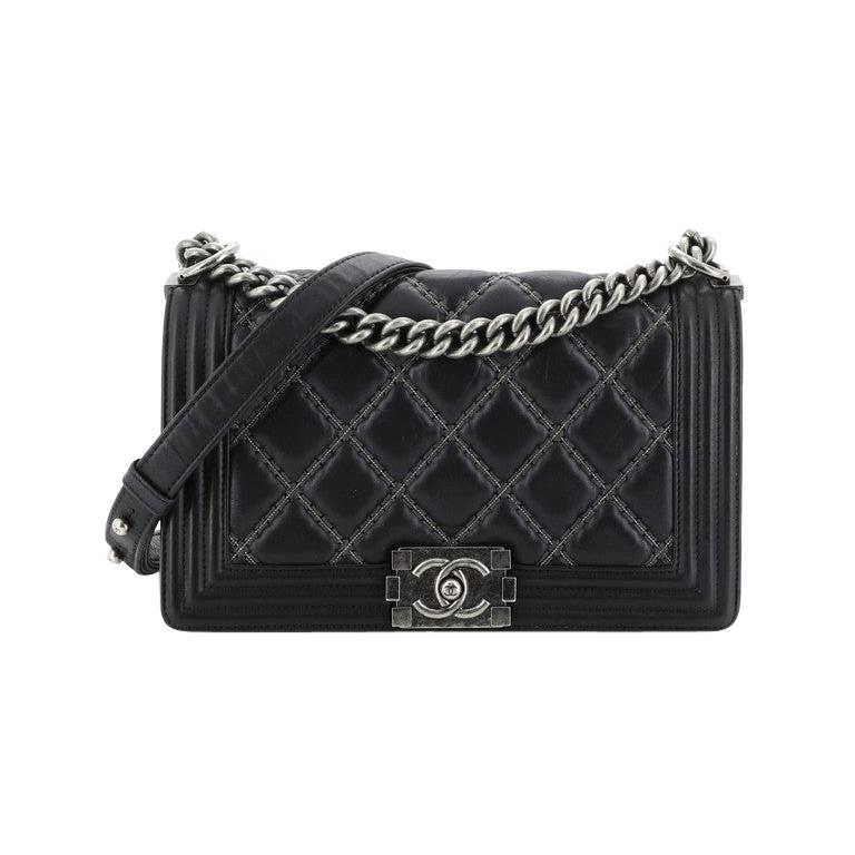 Chanel Double Stitch Boy Flap Bag Quilted Iridescent Calfskin Old Medium at  1stDibs
