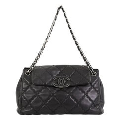 Chanel Double Stitch Hamptons Accordion Flap Tote Quilted Calfskin Large