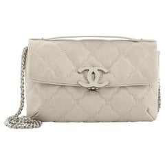 Chanel Double Stitch Hamptons Flap Bag Gestepptes Kalbsleder Mini