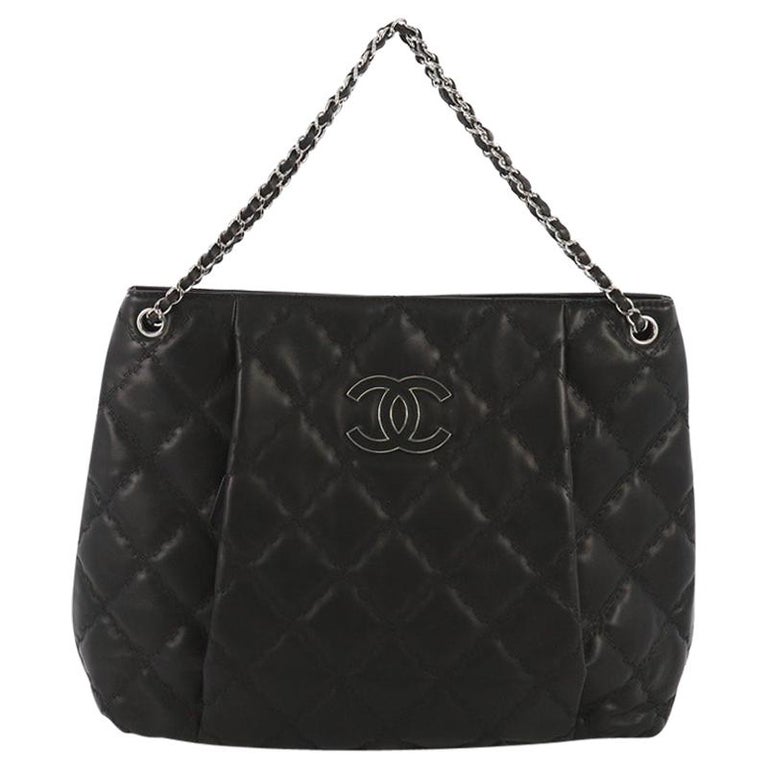 Chanel Double Stitch Hamptons Shoulder Bag Quilted Calfskin Large at ...