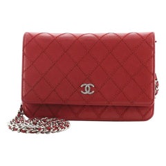 Chanel Double Stitch Wallet on Chain Quilted Lambskin