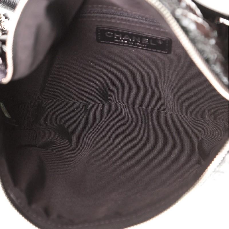Chanel Double Stitch Zip Waist Bag Chevron Patent 1