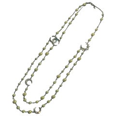 Chanel Double Strand Long Pearl and Crystal "C" Necklace, 2014