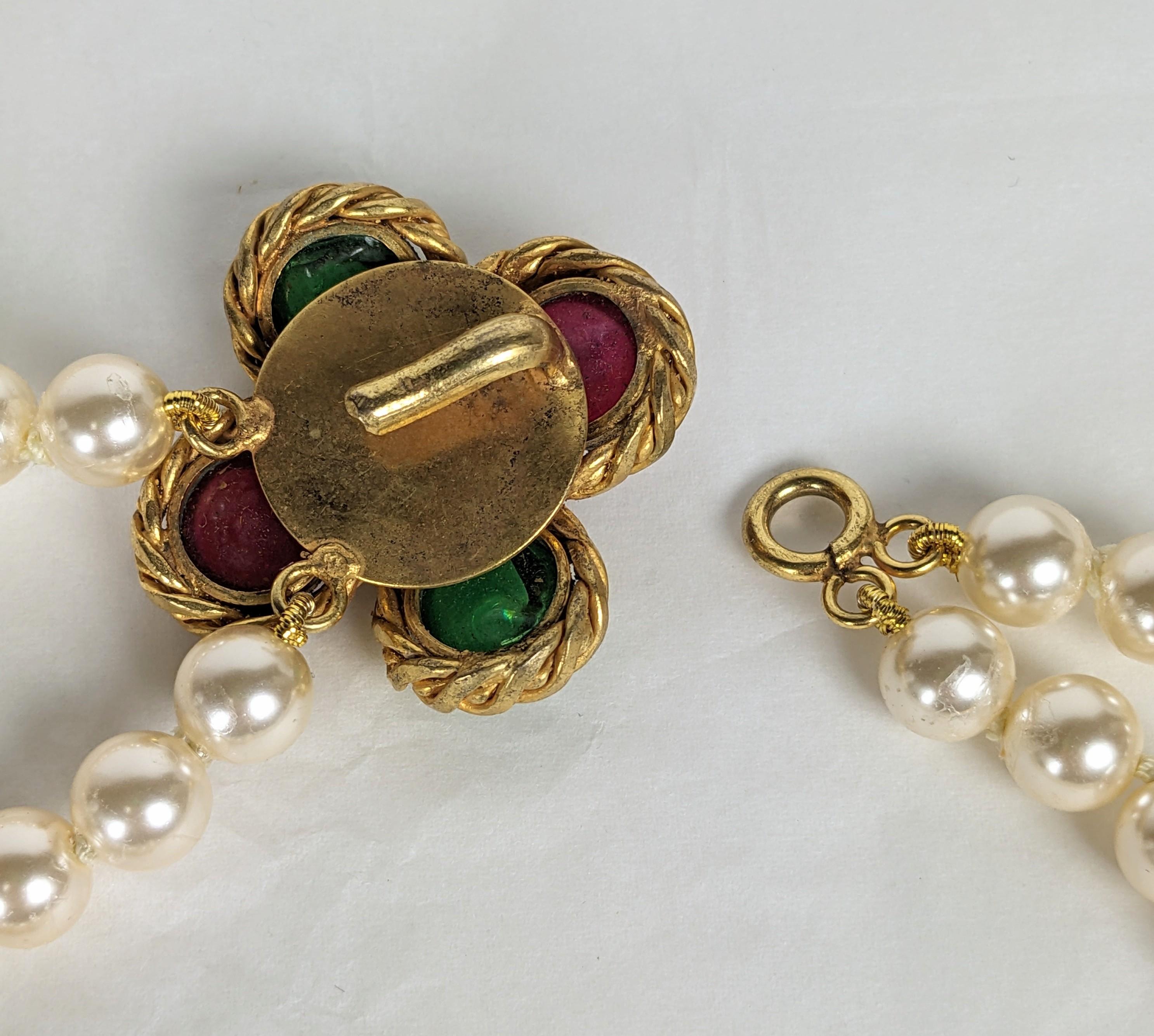 Chanel Double Strand Pearl Necklace, Maison Gripoix For Sale 2