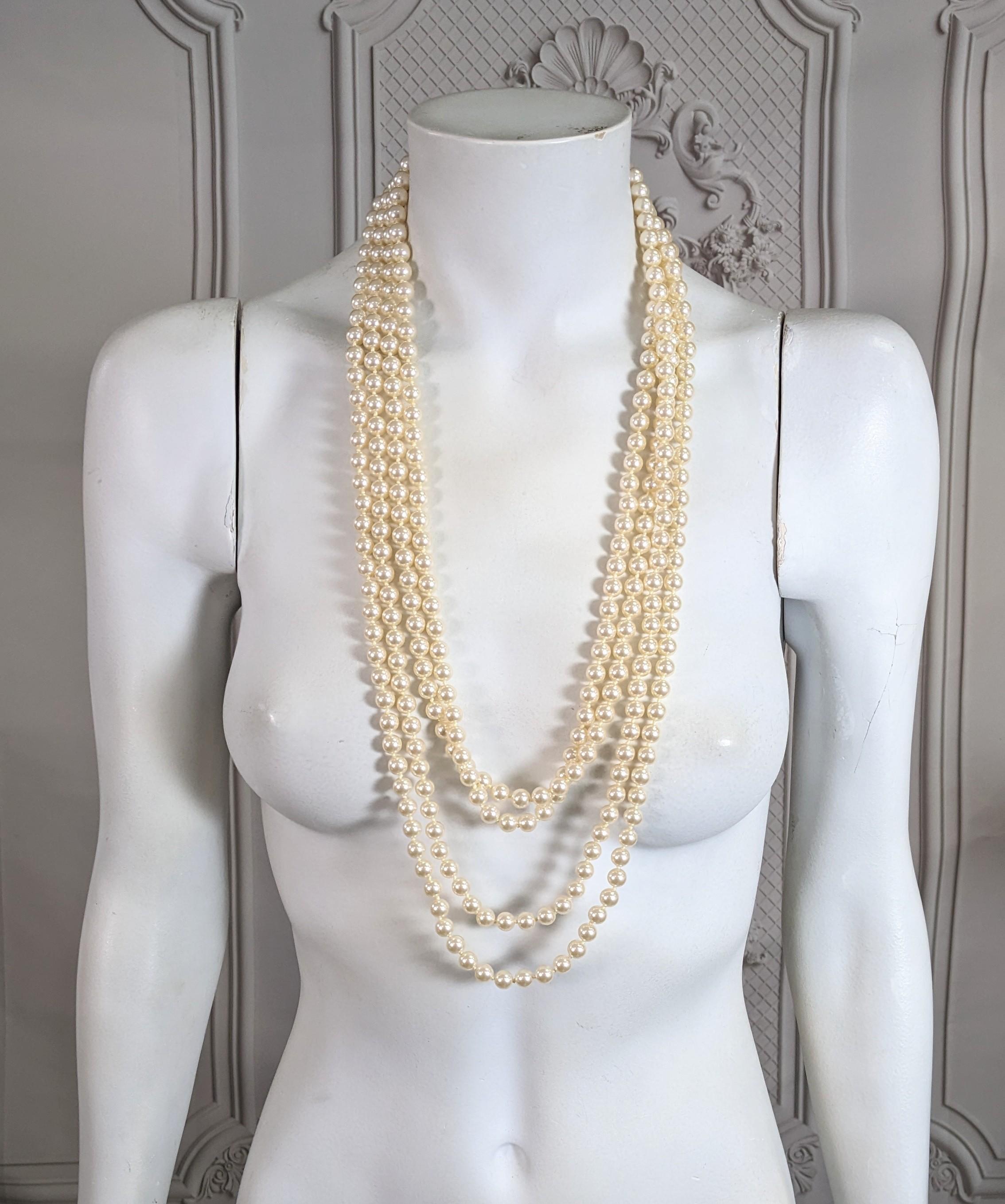 Chanel Double Strand Pearl Necklace, Maison Gripoix For Sale 4
