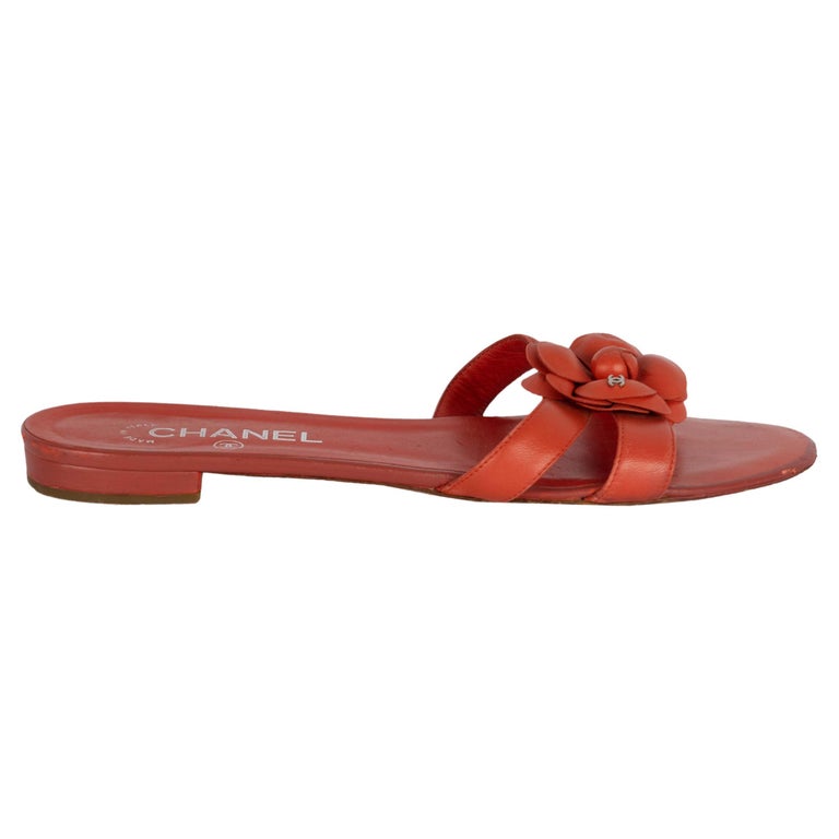 Chanel Double Strap Camellia Sandals - '10s For Sale at 1stDibs
