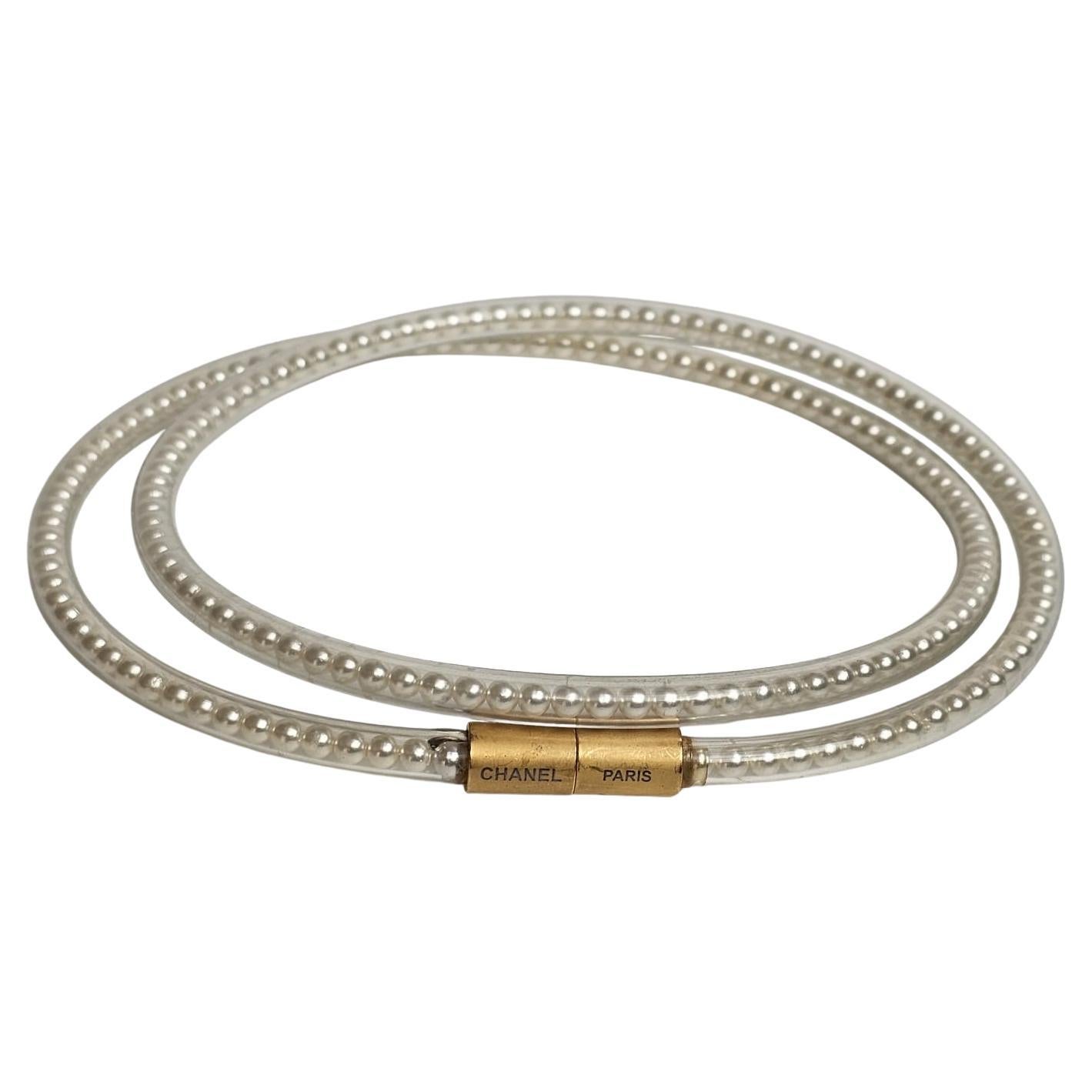 Chanel doppio giro di perle a tubo