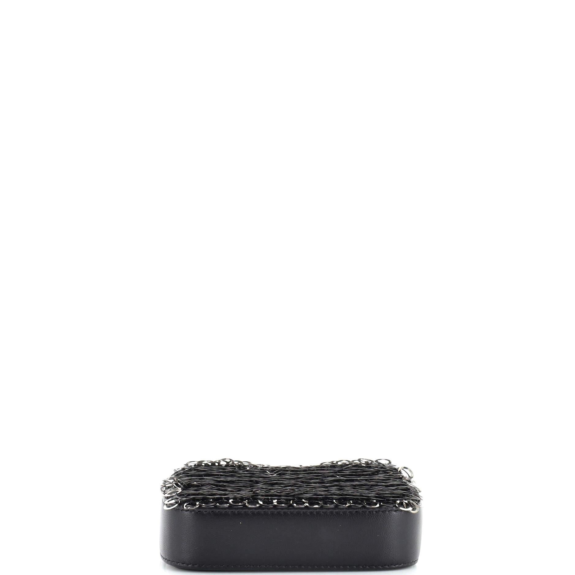 Chanel Double Zip Chain Camera Bag Sequin Embellished Lambskin Mini 1