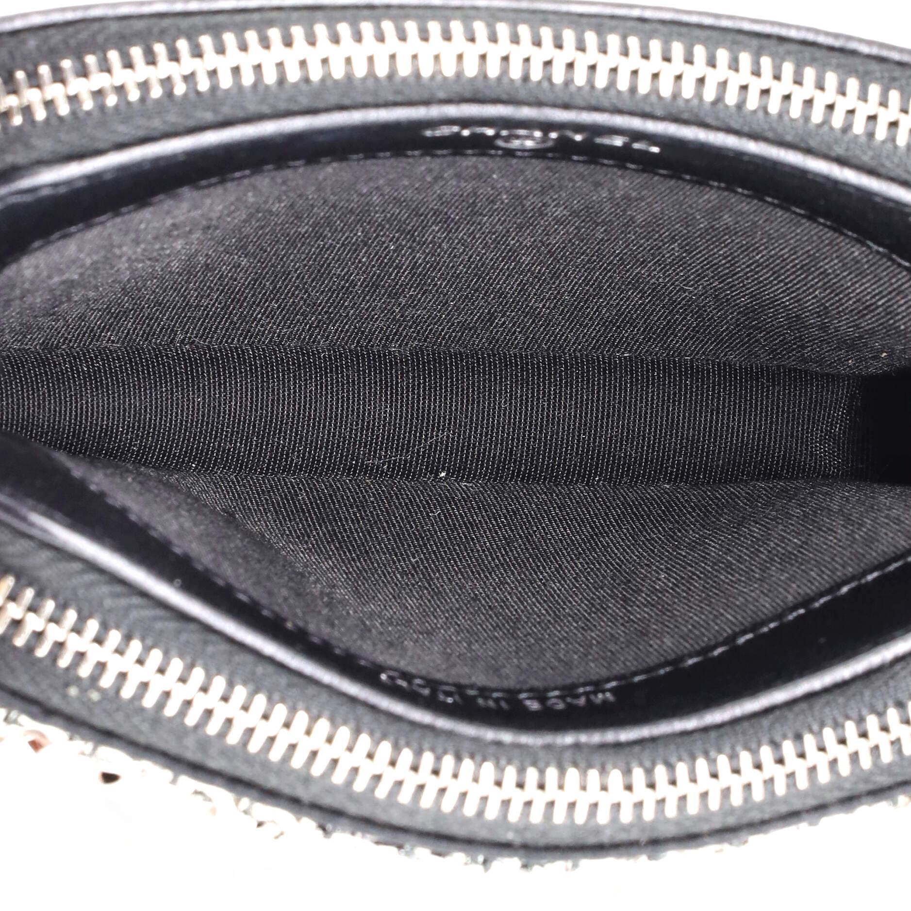 Chanel Double Zip Chain Camera Bag Sequin Embellished Lambskin Mini 2