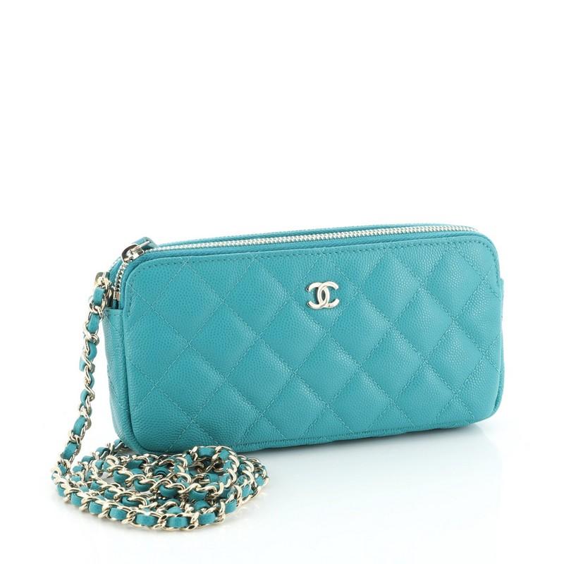 quilted two-way zip mini bag