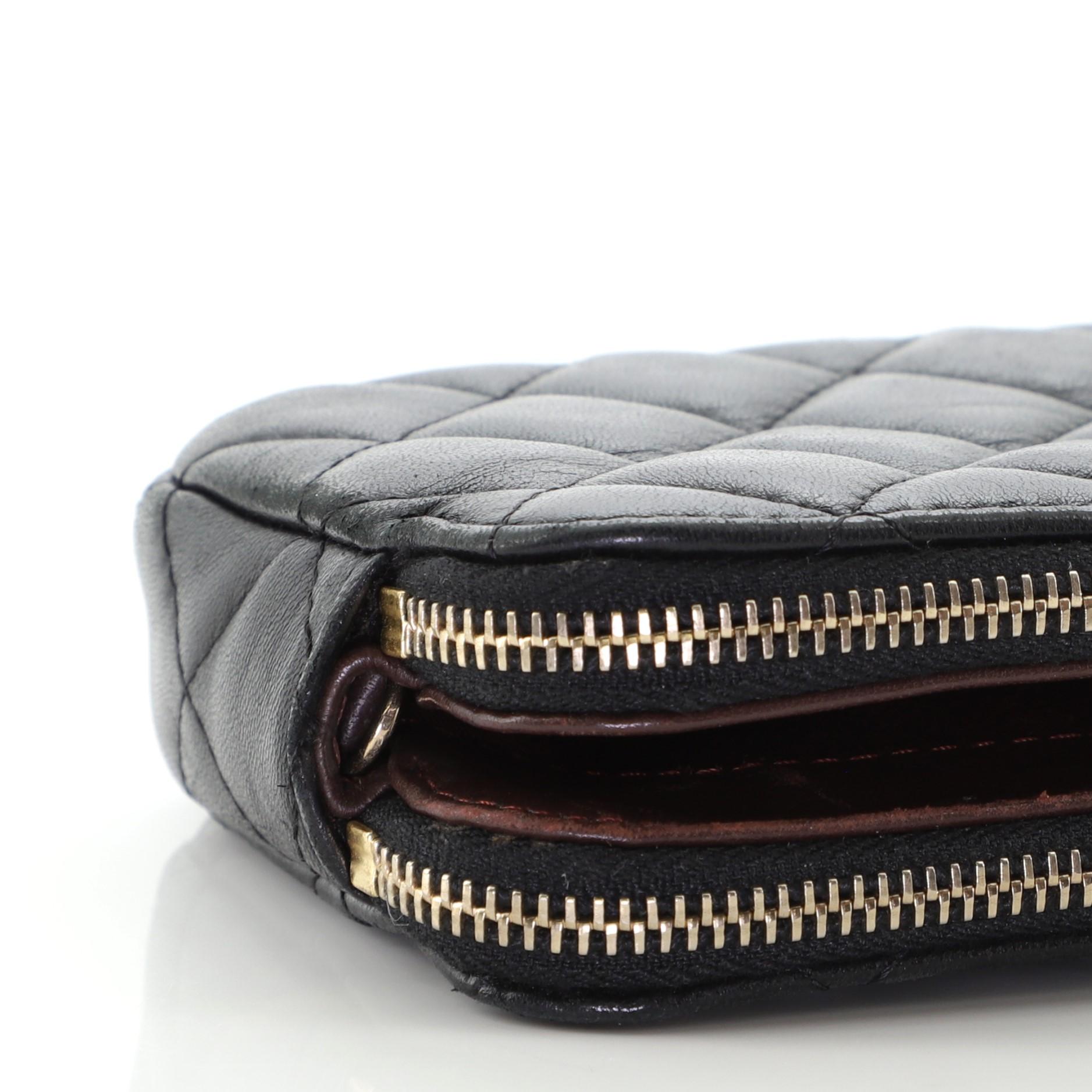 Chanel Double Zip Clutch with Chain Quilted Lambskin 2