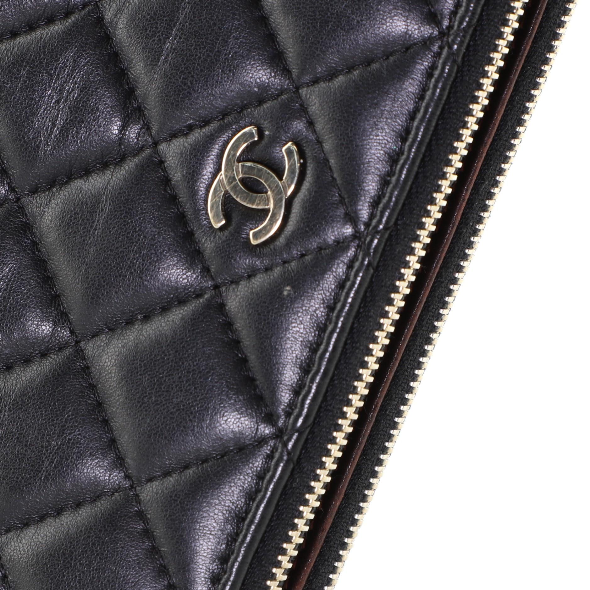Chanel Double Zip Clutch with Chain Quilted Lambskin 3