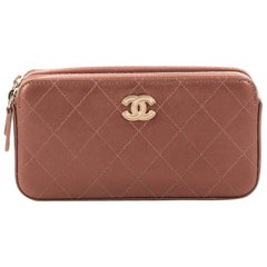 Chanel Double Zip Clutch with Chain Quilted Lambskin from 2017