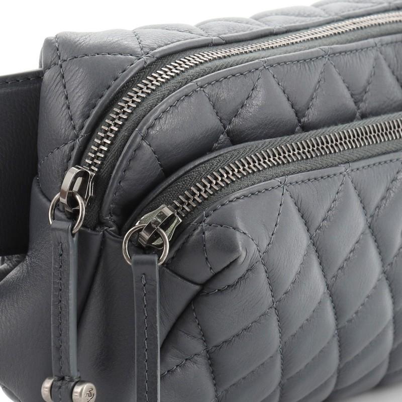 Chanel Double Zip Waist Bag Quilted Calfskin 2