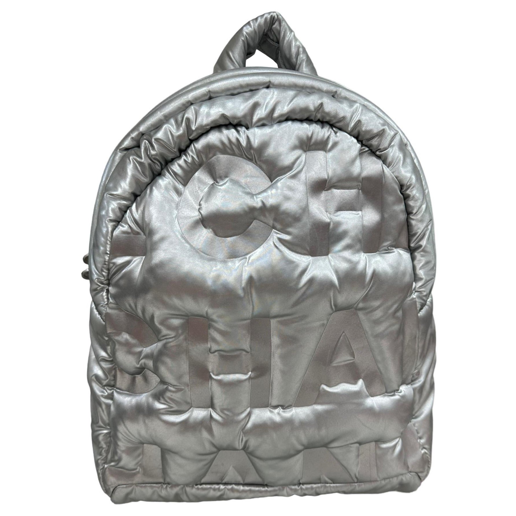 Chanel Doudone Silver Nylon and Fabric Backpack
