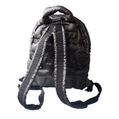 Chanel Doudoune Backpack Embossed Black Nylon Medium
