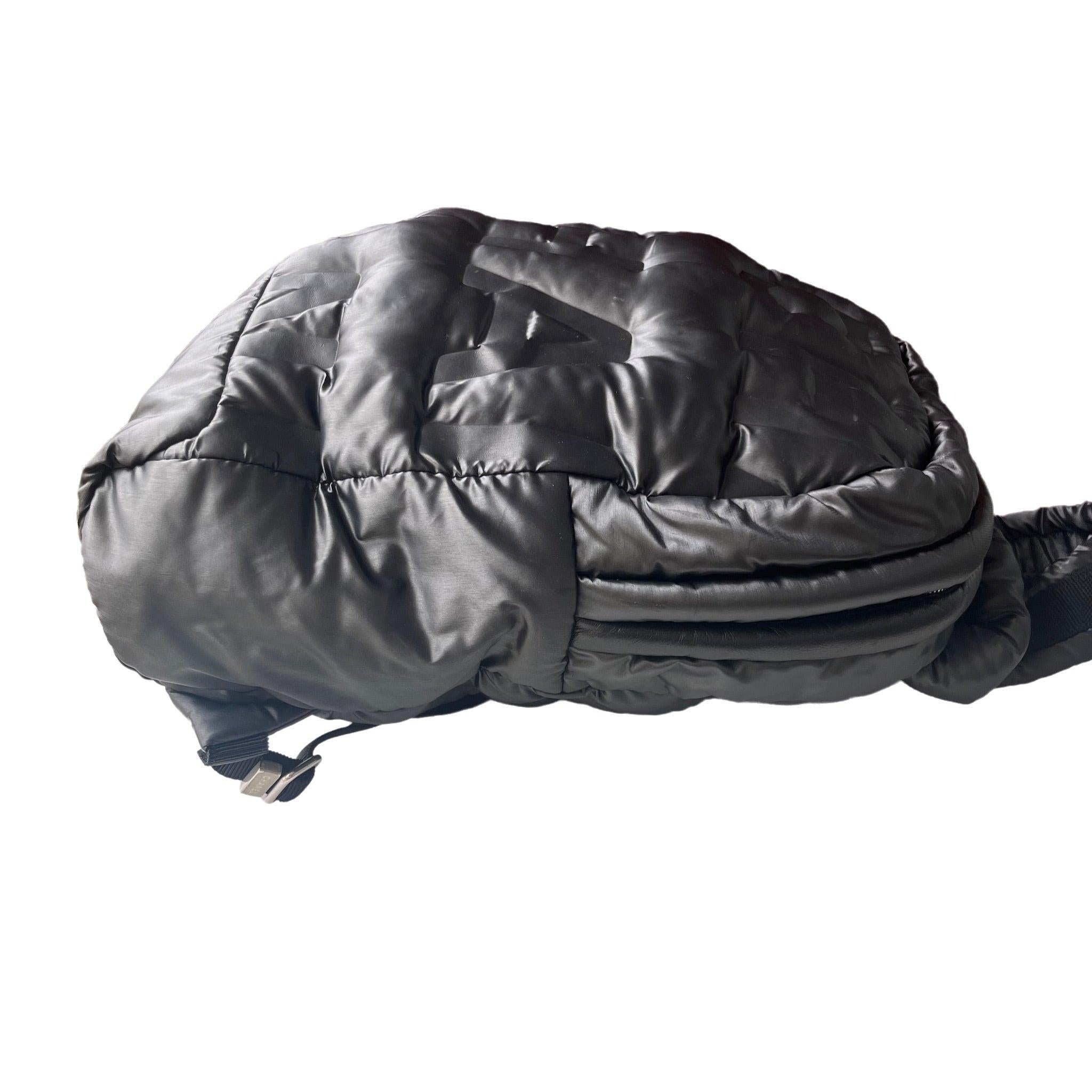 Women's Chanel Doudoune Backpack Embossed Black Nylon Medium