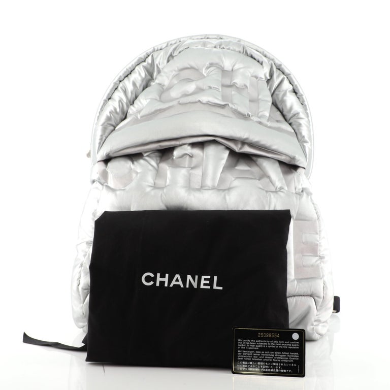 Chanel Doudoune Backpack Embossed Nylon Large at 1stDibs