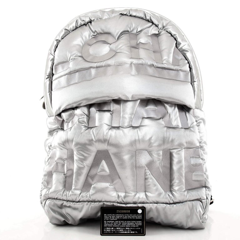 Chanel Doudoune Backpack Embossed Nylon Large at 1stDibs