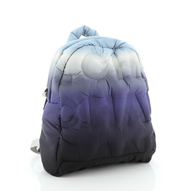 chanel embossed nylon backpack