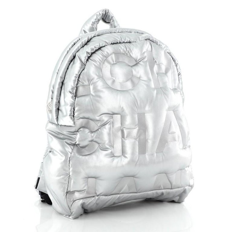 Chanel Doudoune Backpack Embossed Nylon Medium at 1stDibs chanel