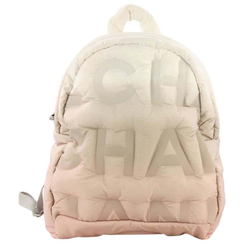 Chanel Doudoune Backpack Embossed Nylon Medium at 1stDibs | chanel ...