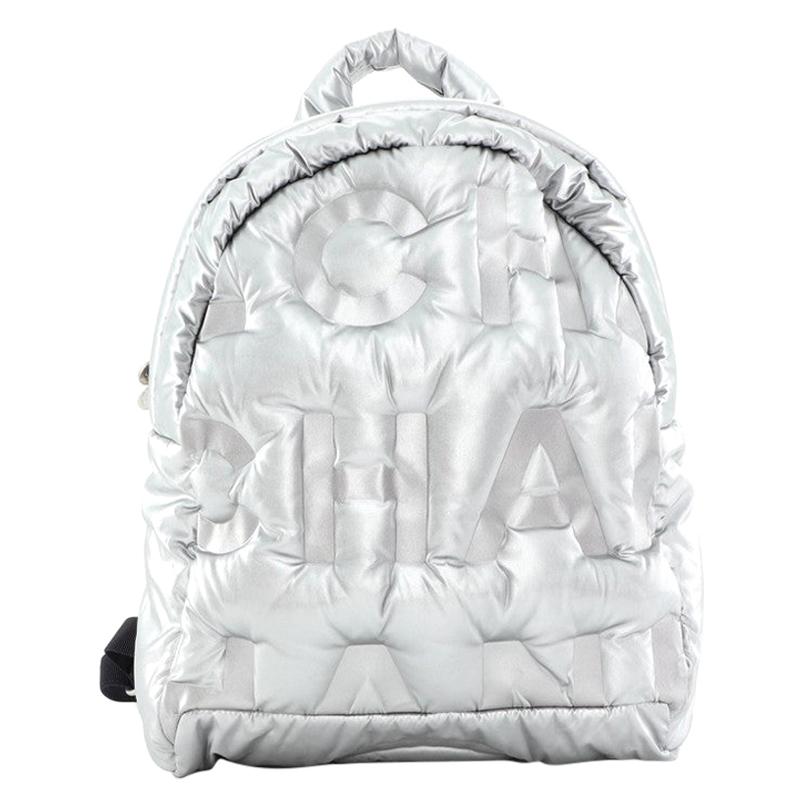 Chanel Doudoune Backpack Embossed Nylon Medium