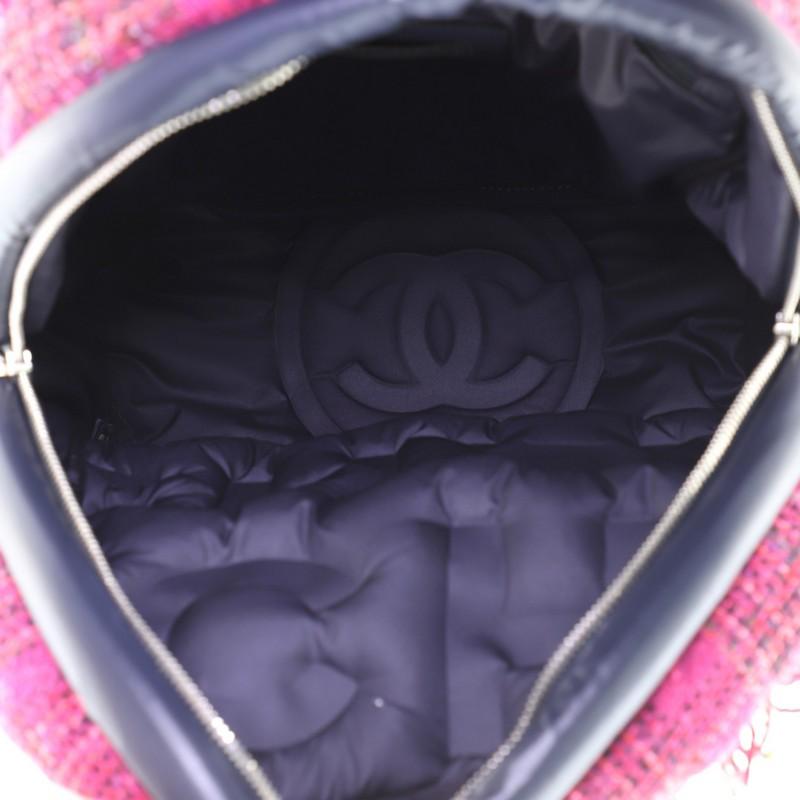 Women's or Men's Chanel Doudoune Backpack Embossed Nylon with Tweed Medium