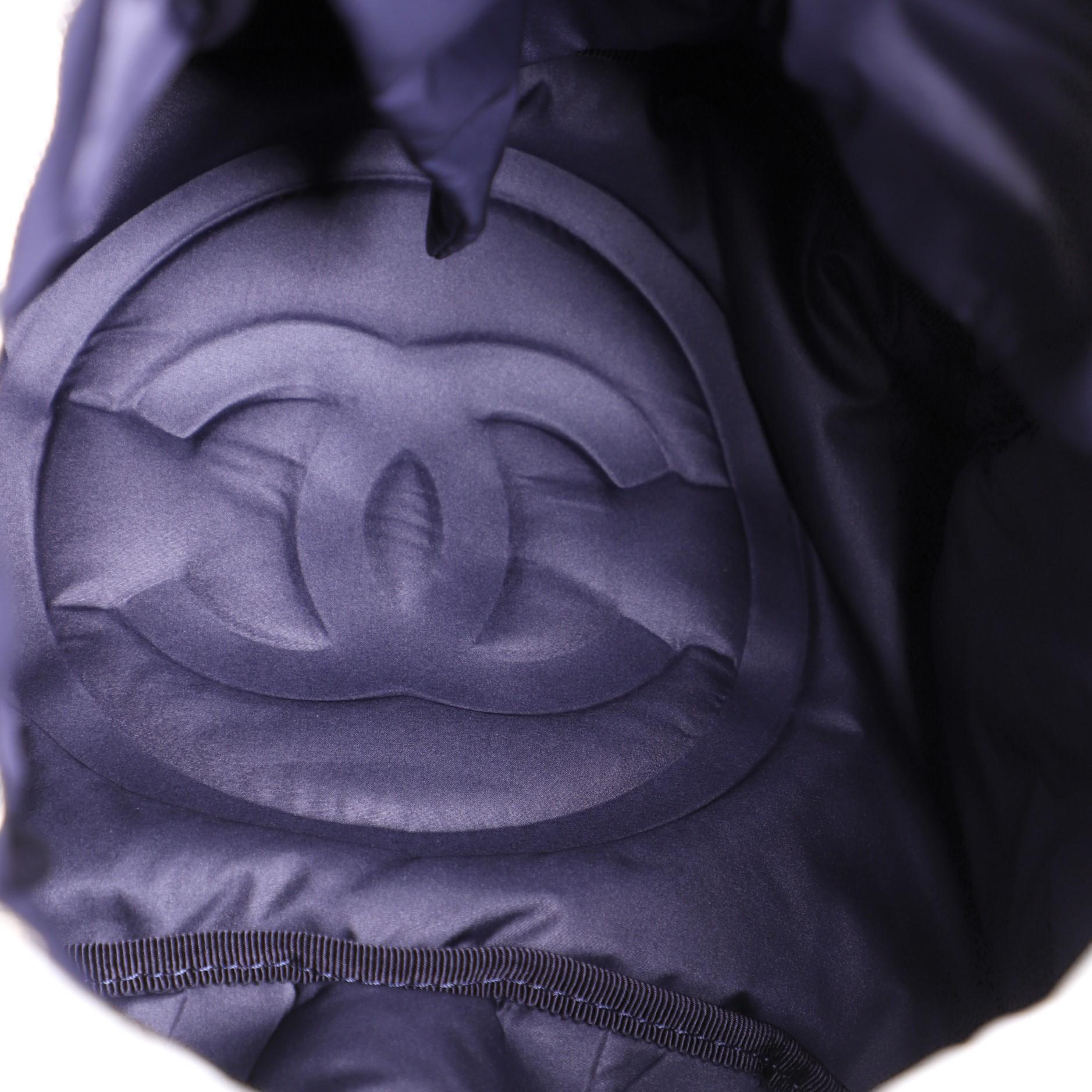 Women's or Men's Chanel Doudoune Backpack Embossed Nylon with Tweed Medium