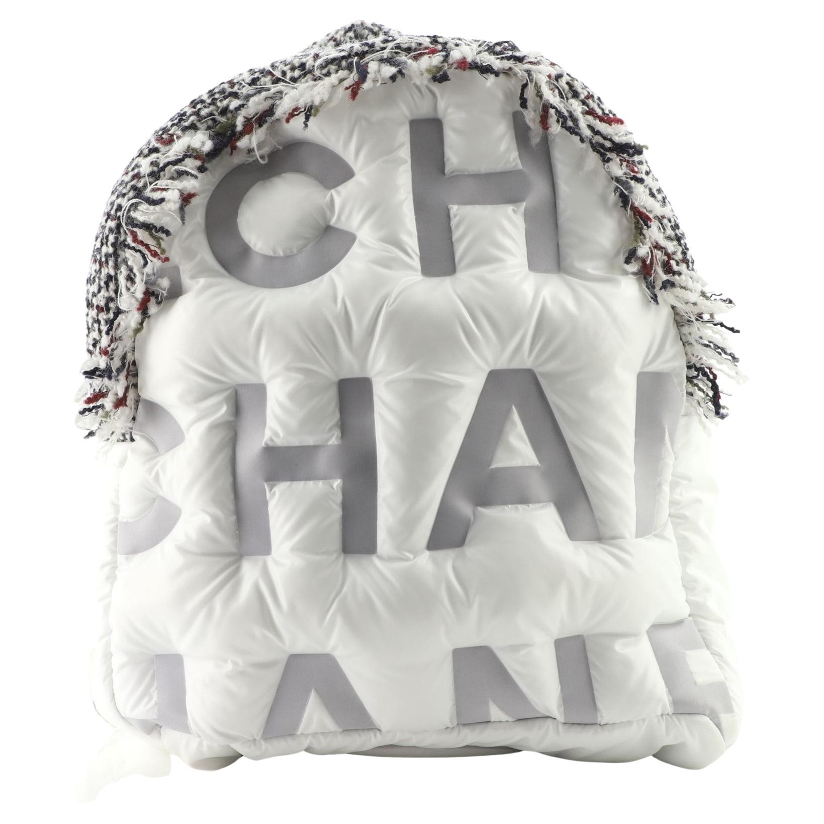 Chanel Doudoune Backpack Embossed Nylon with Tweed Medium at 1stDibs