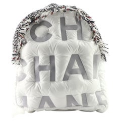 Chanel Doudoune Backpack Embossed Nylon with Tweed Medium
