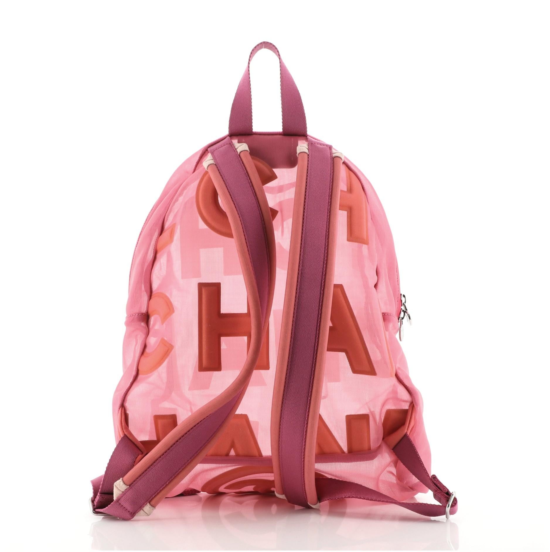 Pink Chanel Doudoune Backpack Mesh Medium