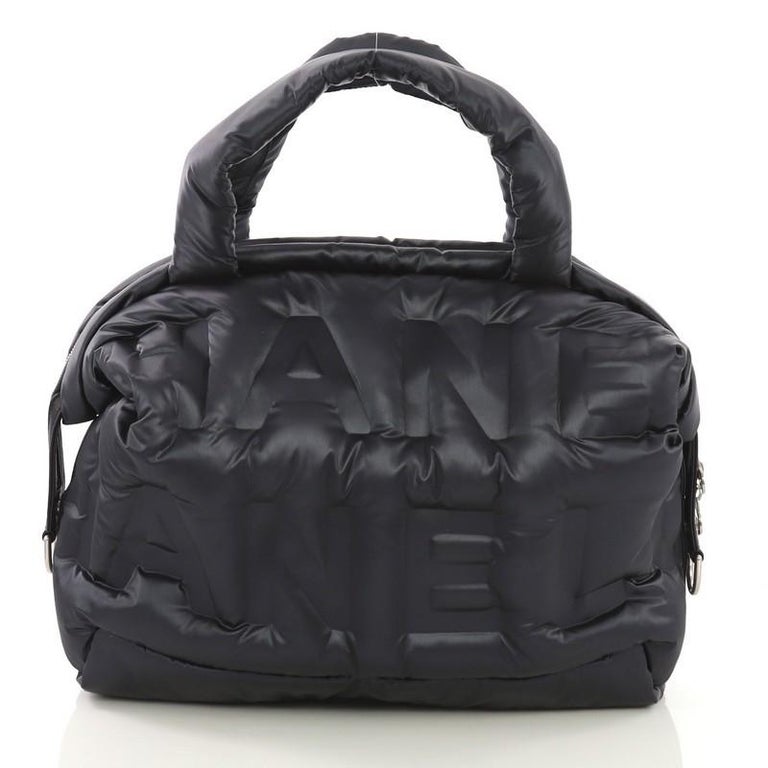 Chanel Doudoune Bowling Bag Embossed Nylon Large