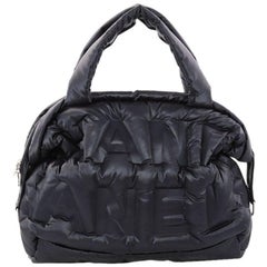 Chanel Doudoune Bowling Bag Embossed Nylon Large