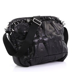 Chanel Doudoune Messenger Bag Embossed Nylon Medium