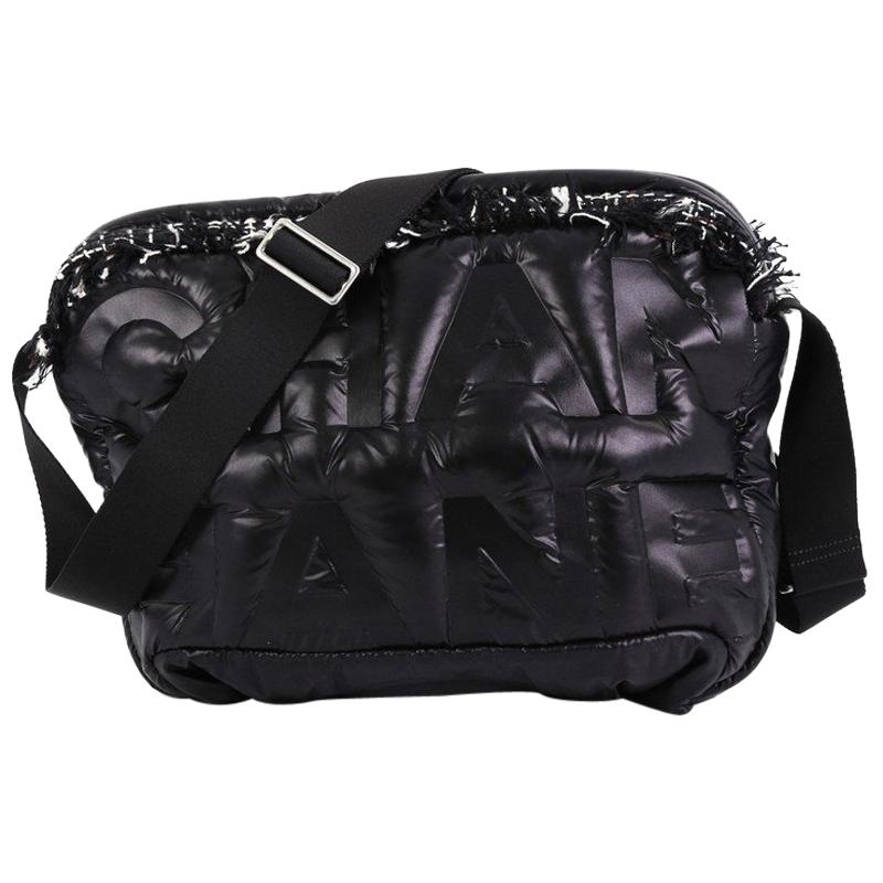 Chanel Doudoune Messenger Bag Embossed Nylon Medium at 1stDibs | chanel  nylon messenger bag, doudoune chanel