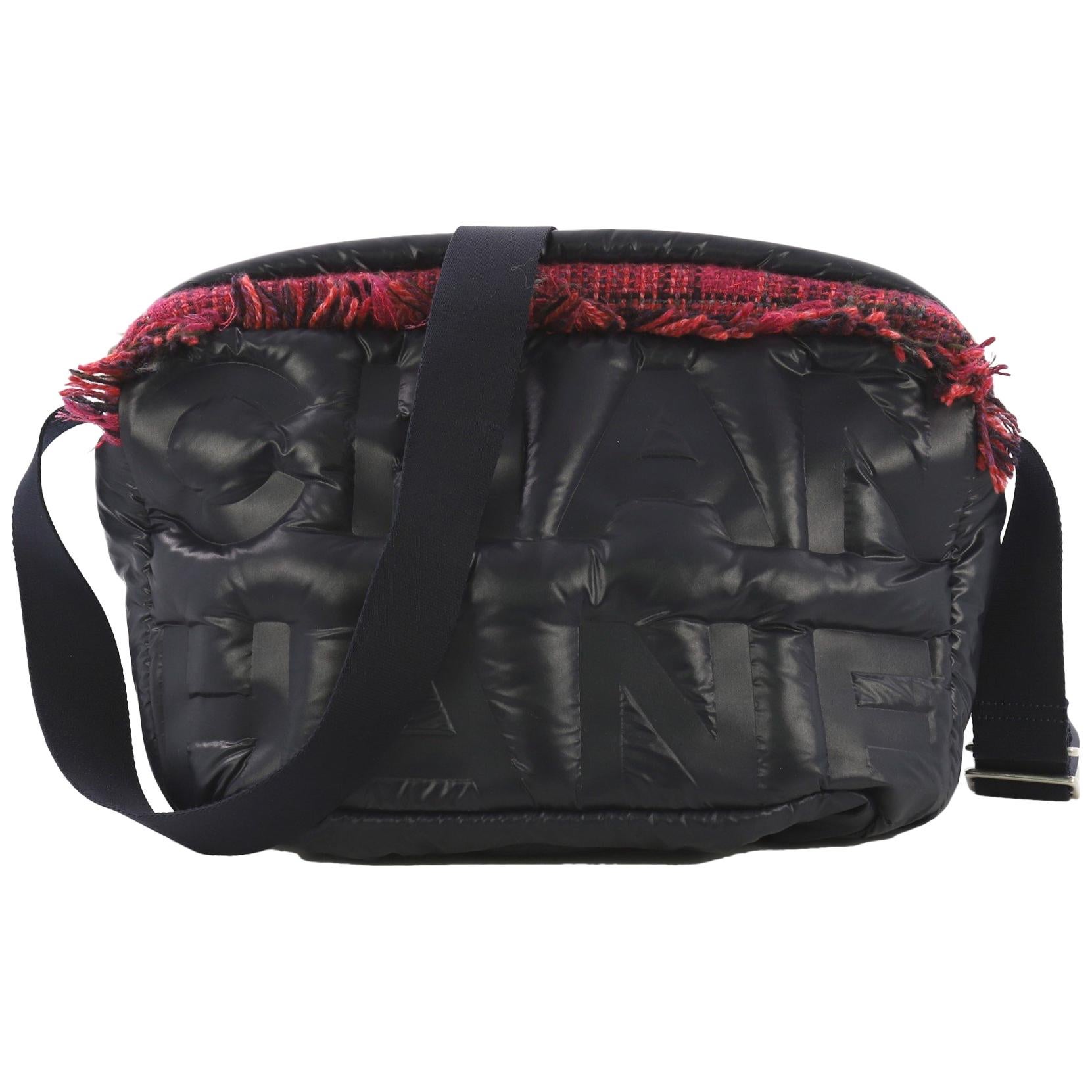 Chanel Doudoune Messenger Bag Embossed Nylon Medium at 1stDibs