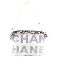 Chanel Doudoune Messenger Bag Embossed Nylon Medium